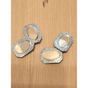 Vintage Cufflinks Gold Tone Oval Ornate Edge Wedding Formal Occasion‎